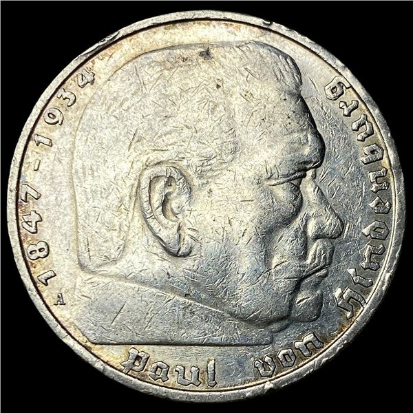 1936A Germany Silver 5 Reichsmark