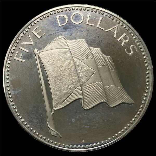 1974 Bahamas Silver 5 Dollars