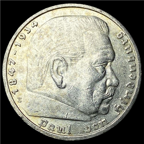 1937E Germany Silver 5 Reichsmark