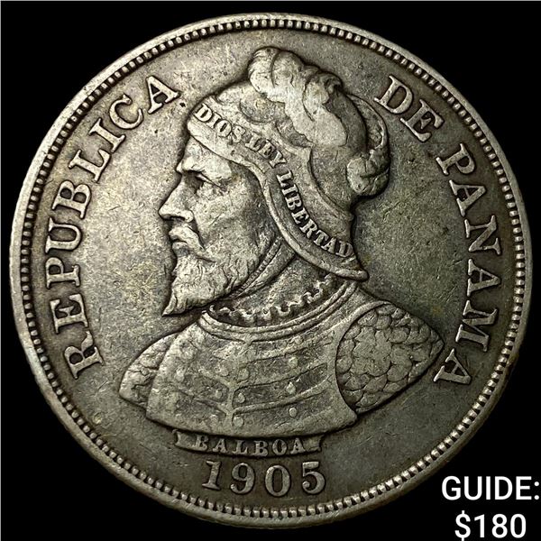 1905 Panama Silver 50 Centesimos