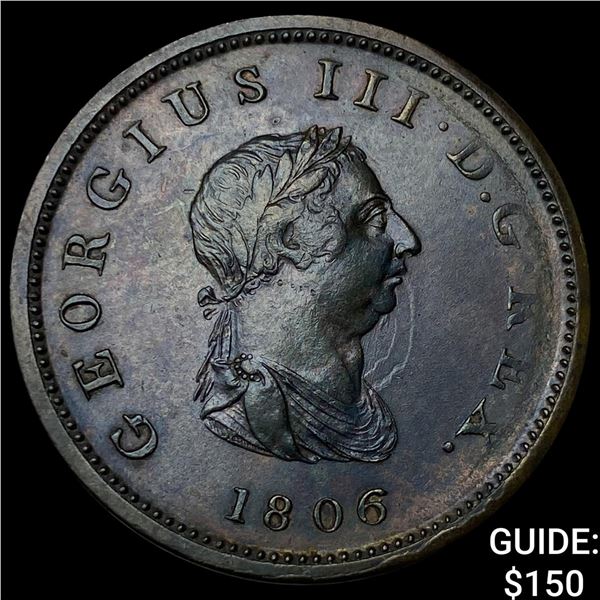 1806 Great Britian Copper 1/2 Penny No Berries