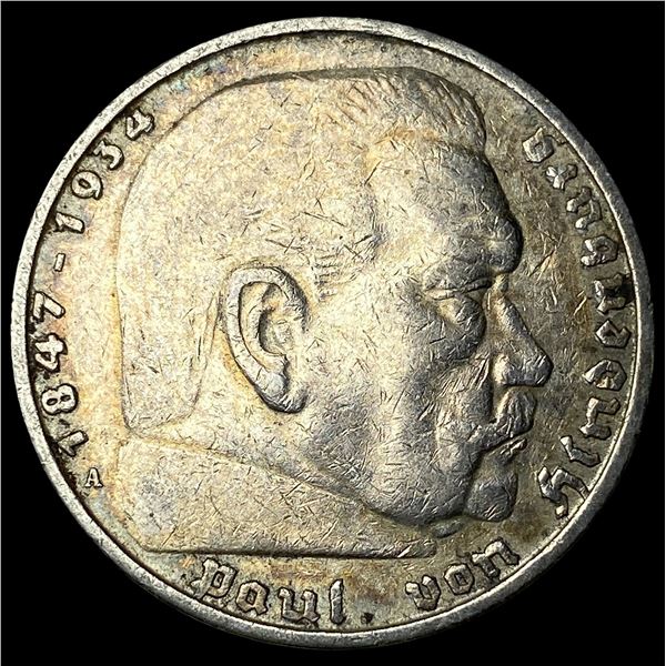 1936A Germany Silver 5 Reichsmark