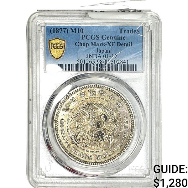 1877 Japan Silver Trade Dollar PCGS XFDetails Chopmarked