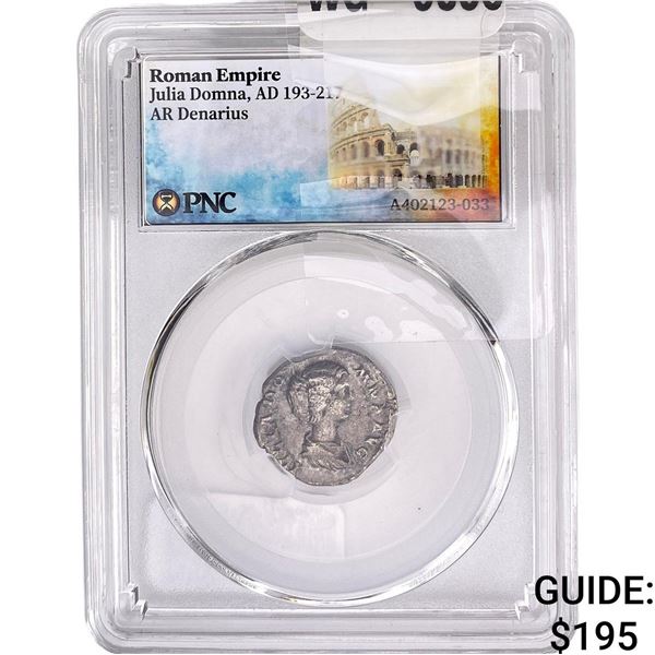 Roman Julia Domna, AD 193-217 AR Denarius PNC Genuine