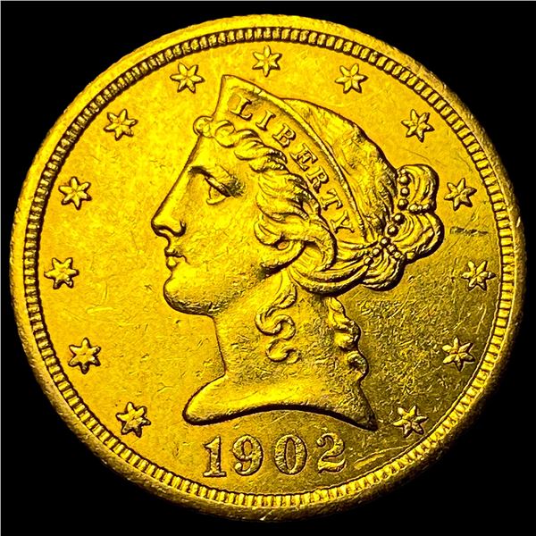 1902-S Gold $5 Half Eagle CHOICE AU