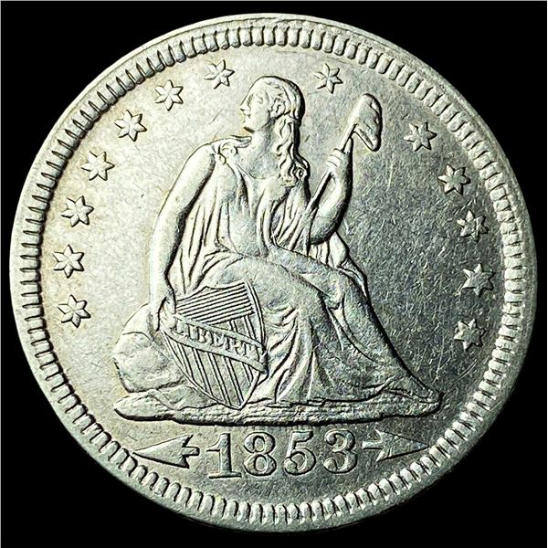 1853 Arrows Seated Liberty Quarter  UNCIRCULATED