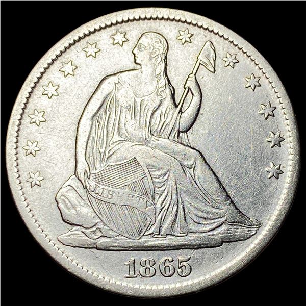 1865-S Silver Half Dollar CHOICE AU