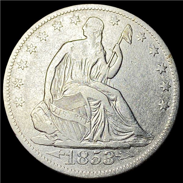 1853 Arrows Seated Liberty Half Dollar  CLOSELY UNCIRCULATED