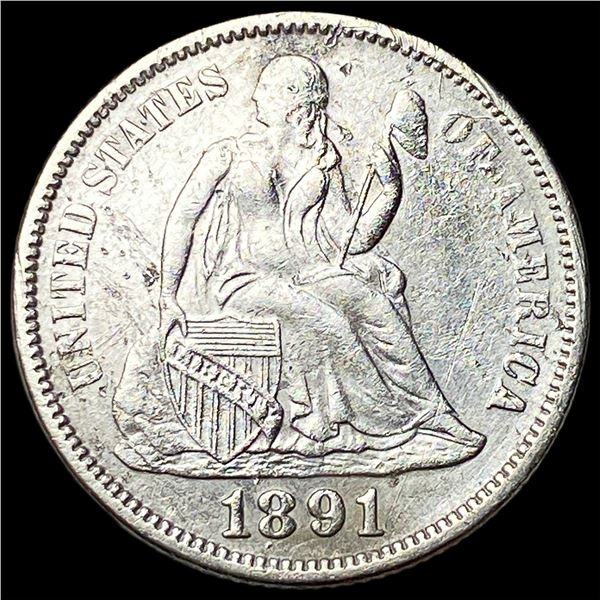 1891 Silver Dime CLOSELY UNCIRCULATED