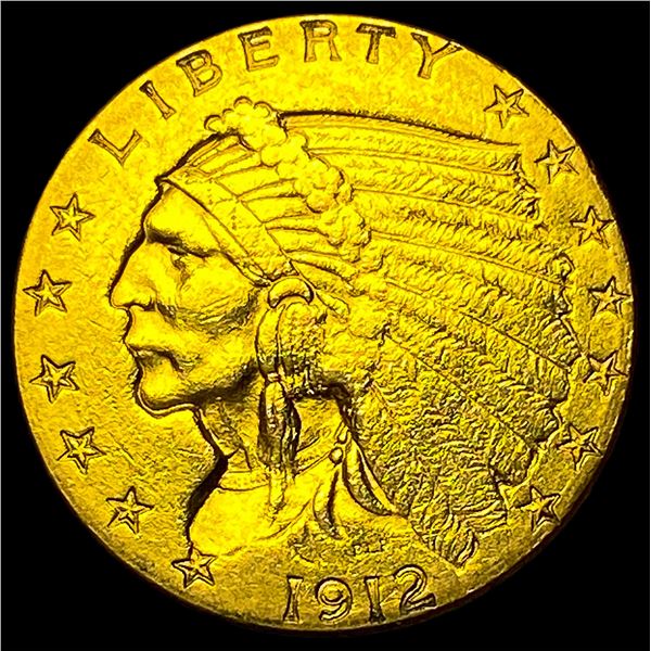 1912 Indian Head Gold $2.50 Quarter Eagle  CLOSELY UNCIRCULATED
