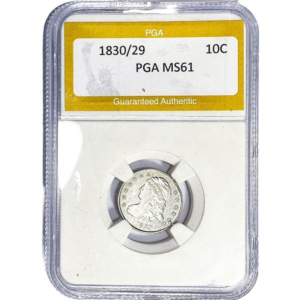 1830/29 Capped Bust Dime PGA MS61