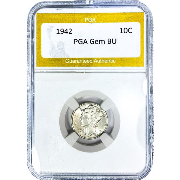 1942 Mercury Silver Dime PGA BU