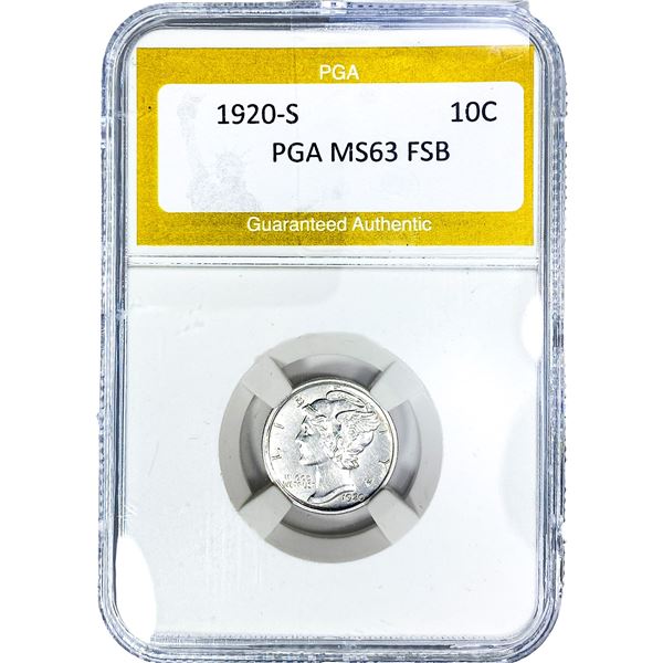 1920-S Mercury Silver Dime PGA MS63 FSB