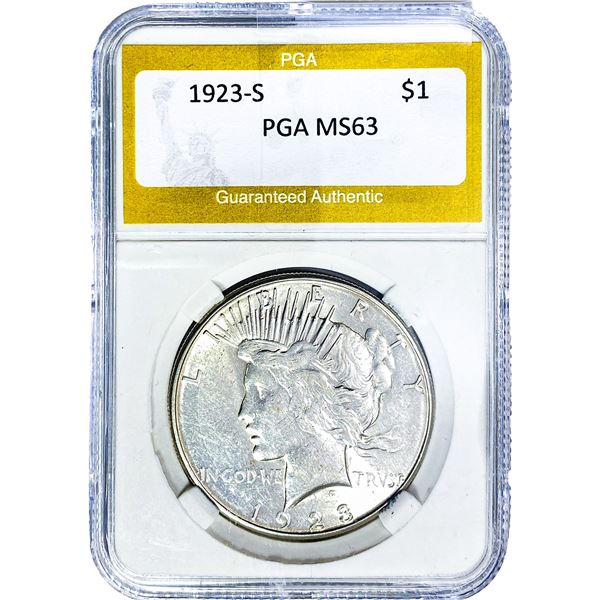 1923-S Silver Peace Dollar PGA MS63