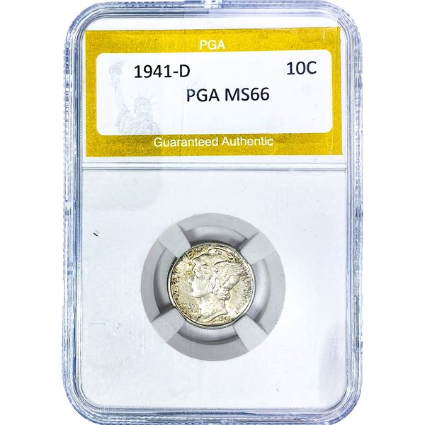1941-D Mercury Silver Dime PGA MS66