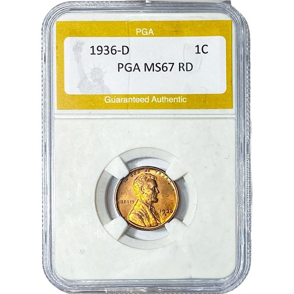 1936-D Wheat Cent PGA MS67 RD