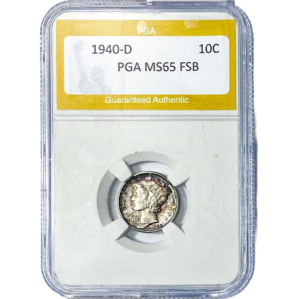 1940-D Mercury Silver Dime PGA MS65 FSB