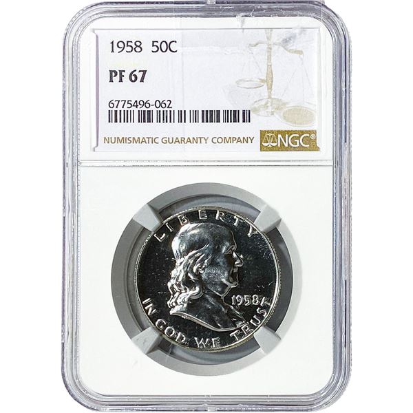 1958 Franklin Half Dollar NGC PF67