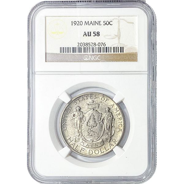 1920 Maine Half Dollar NGC AU58