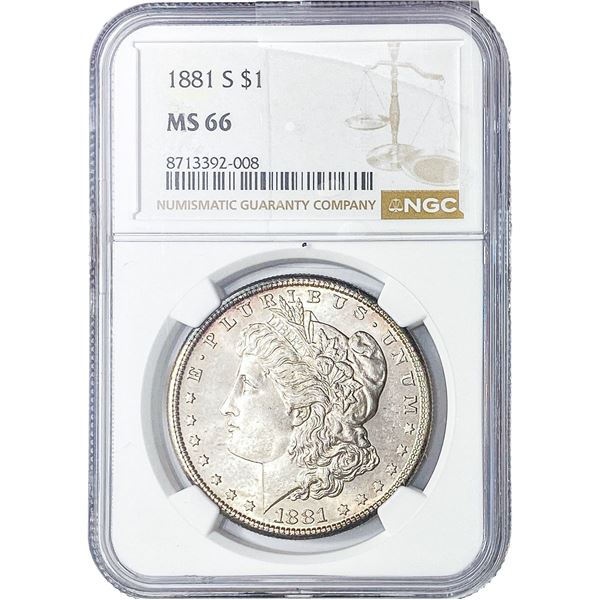 1881-S Morgan Silver Dollar NGC MS66