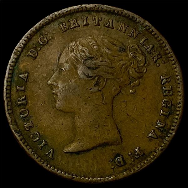 1844F Ceylon Copper Half Farthing