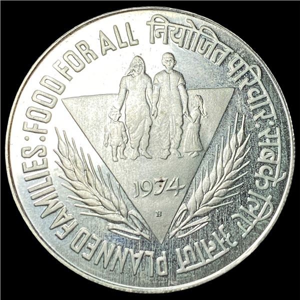 1974E India Silver 50 Rupees