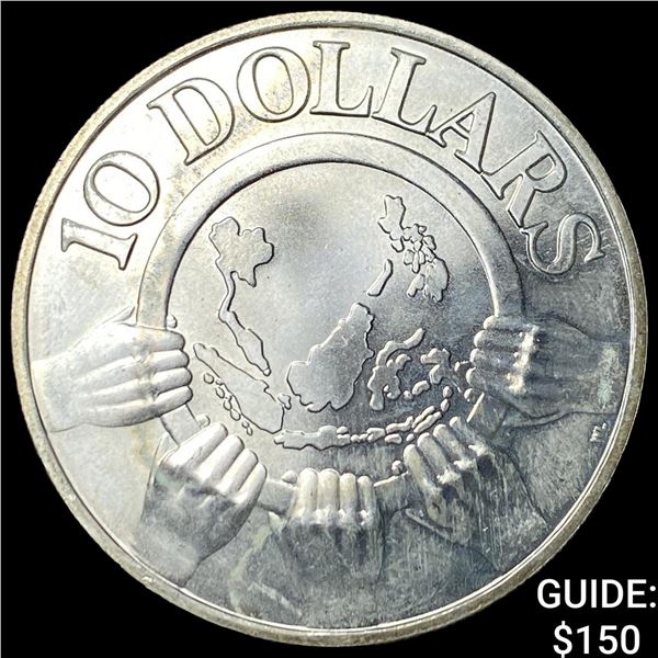 1977 Singapore Silver 10 Dollars