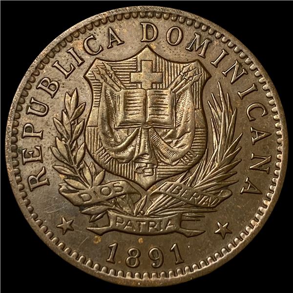 1891 Dominican Republic Copper 10 Centesimos