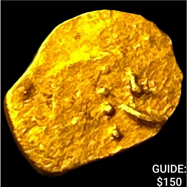 1748-1754 Mughal Ahmad Shah Bahadur Gold 1/2 Fanam