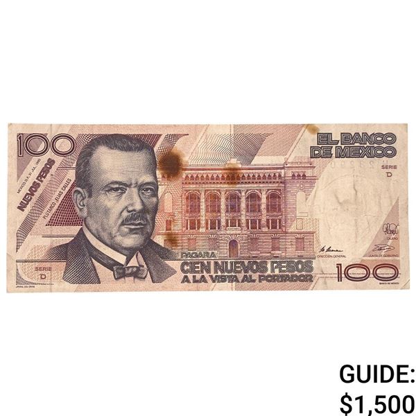 1992 Bank of Mexico 100 New Pesos