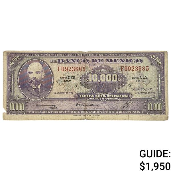 1978 Bank of Mexico 10,000 Pesos