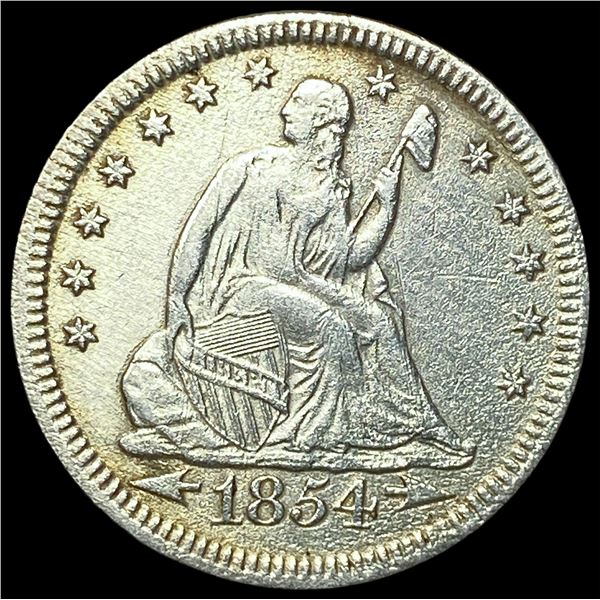 1854 Arrows Seated Liberty Quarter HIGH GRADE