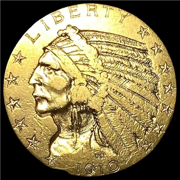 1910-S Indian Head Half Eagle $5 Gold NEARLY UNCIRCULATED