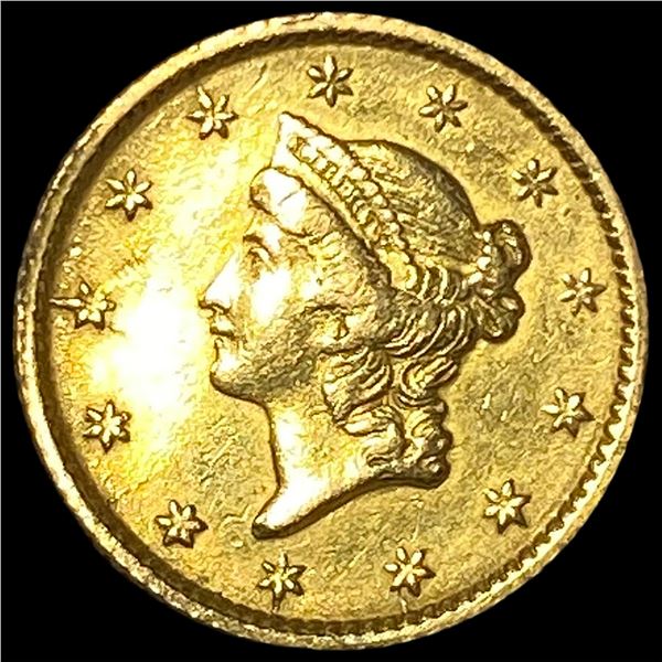 1853 Gold $1 Liberty Head Type 1 CLOSELY UNCIRCULATED
