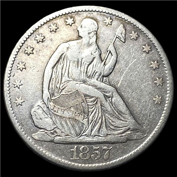 1857-O Silver Seated Liberty Half Dollar NEARLY UNCIRCULATED