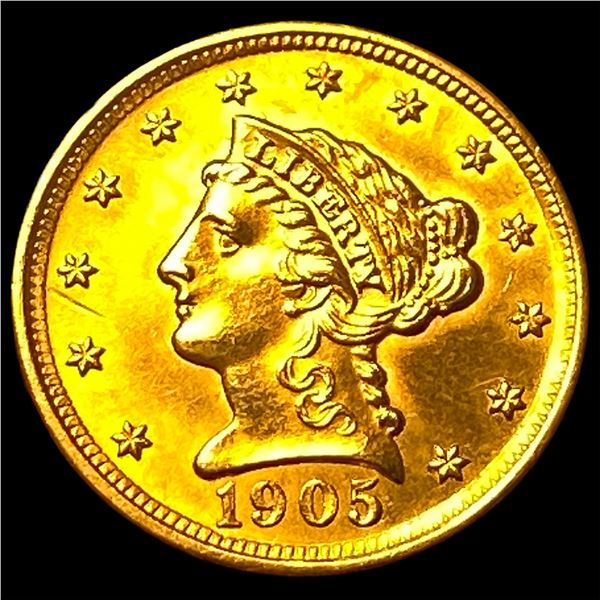 1905 Liberty Head Gold $2.50 Quarter Eagle CLOSELY UNCIRCULATED