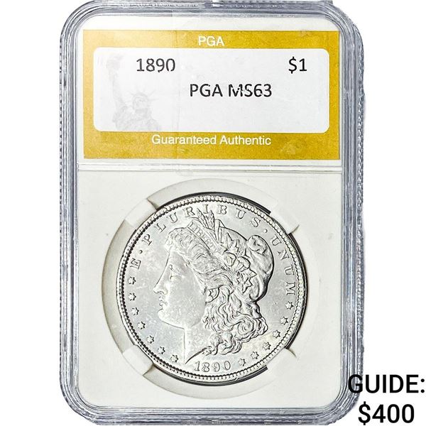 1890 Morgan Silver Dollar PGA MS63