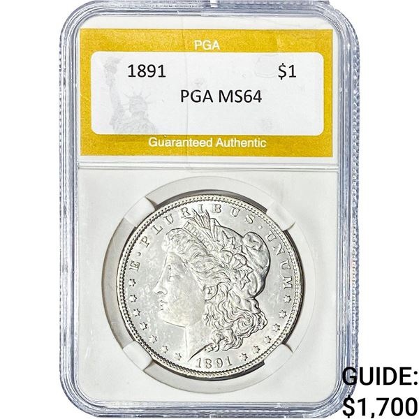1891 Morgan Silver Dollar PGA MS64
