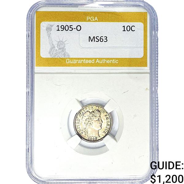 1905-O Barber Dime PGA MS63