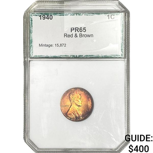 1940 Wheat Cent PCI PR65 Red & Brown