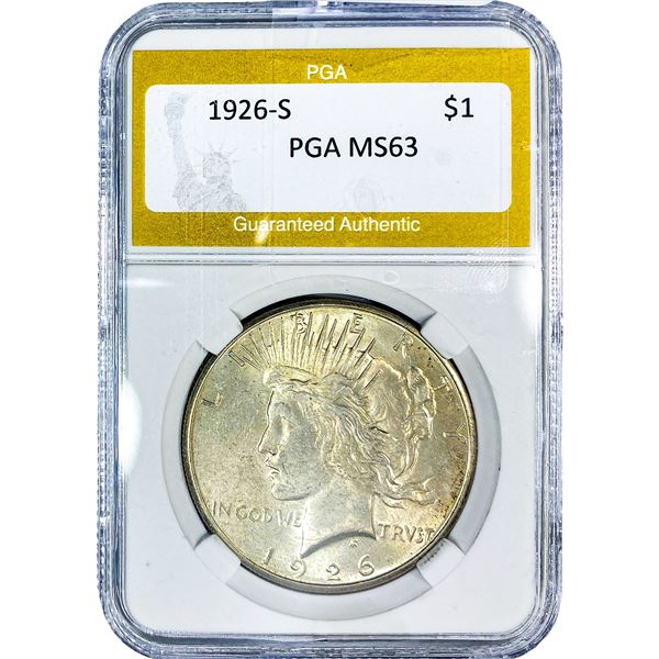 1926-S Silver Peace Dollar PGA MS63
