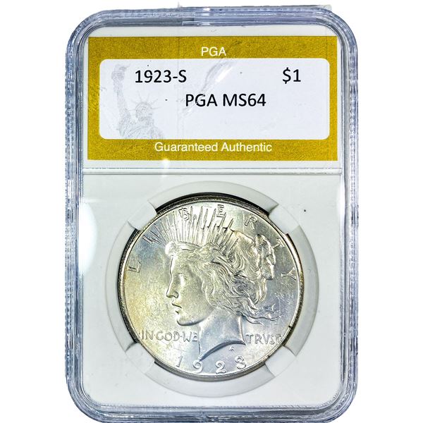 1923-S Silver Peace Dollar PGA MS64