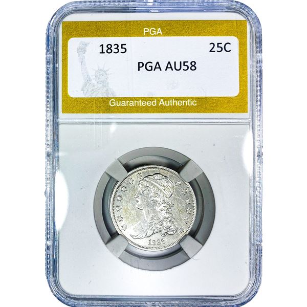 1835 Capped Bust Quarter PGA AU58