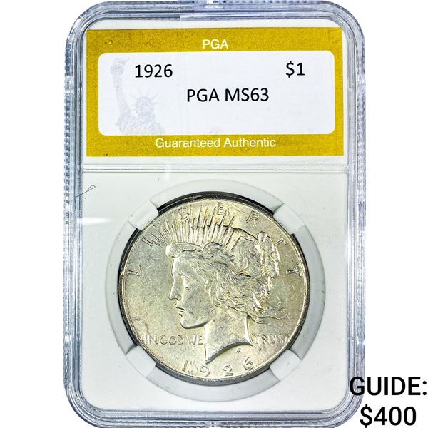 1926 Silver Peace Dollar PGA MS63