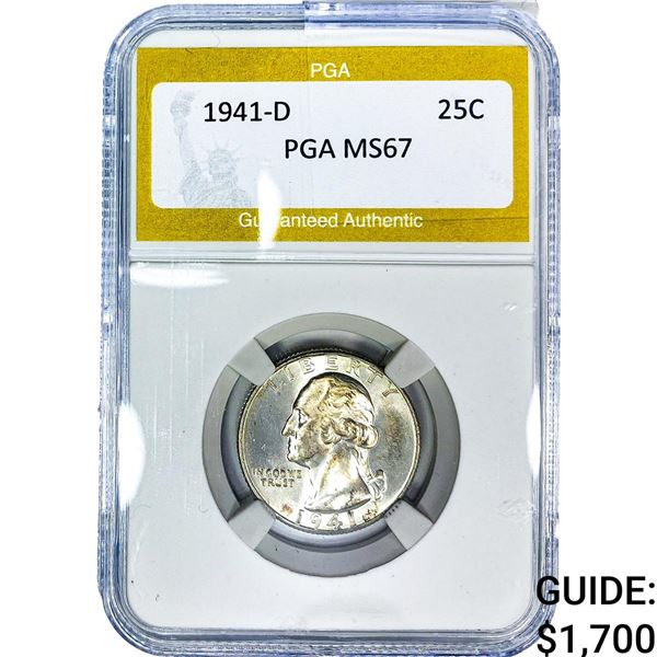 1941-D Washington Silver Quarter PGA MS67