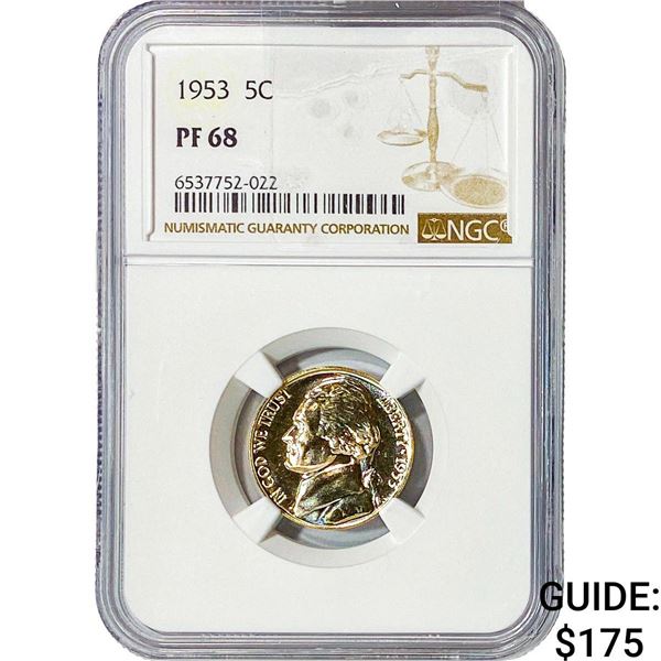 1953 Jefferson Nickel NGC PF68