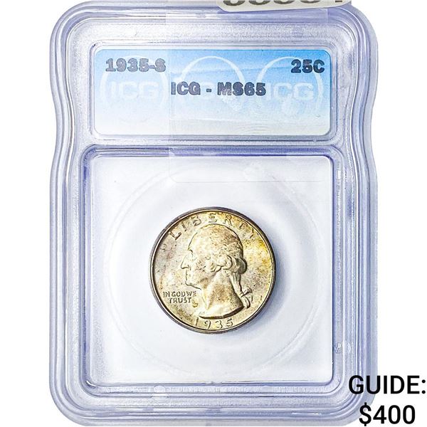 1935-S Washington Silver Quarter ICG MS65