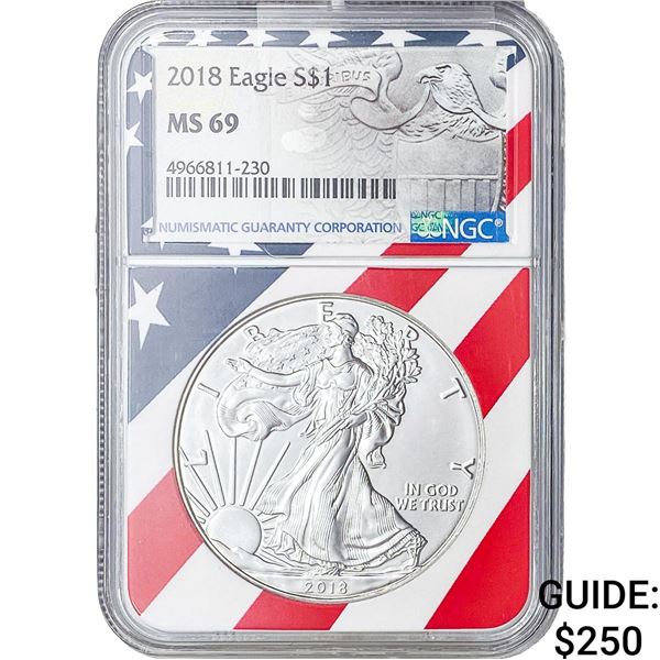 2018 Silver Eagle NGC MS69