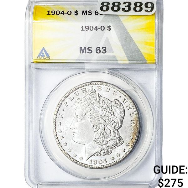 1904-O Morgan Silver Dollar ANACS MS63