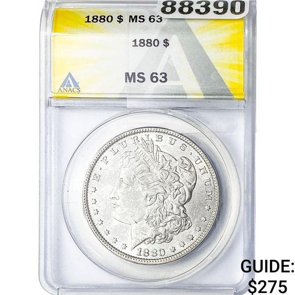 1880 Morgan Silver Dollar ANACS MS63